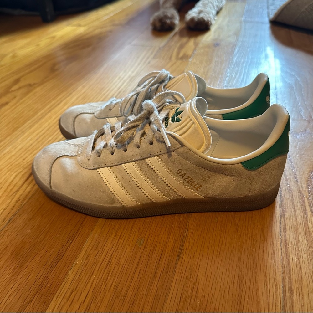 Adidas Gazelle Shoes - Cream and Green